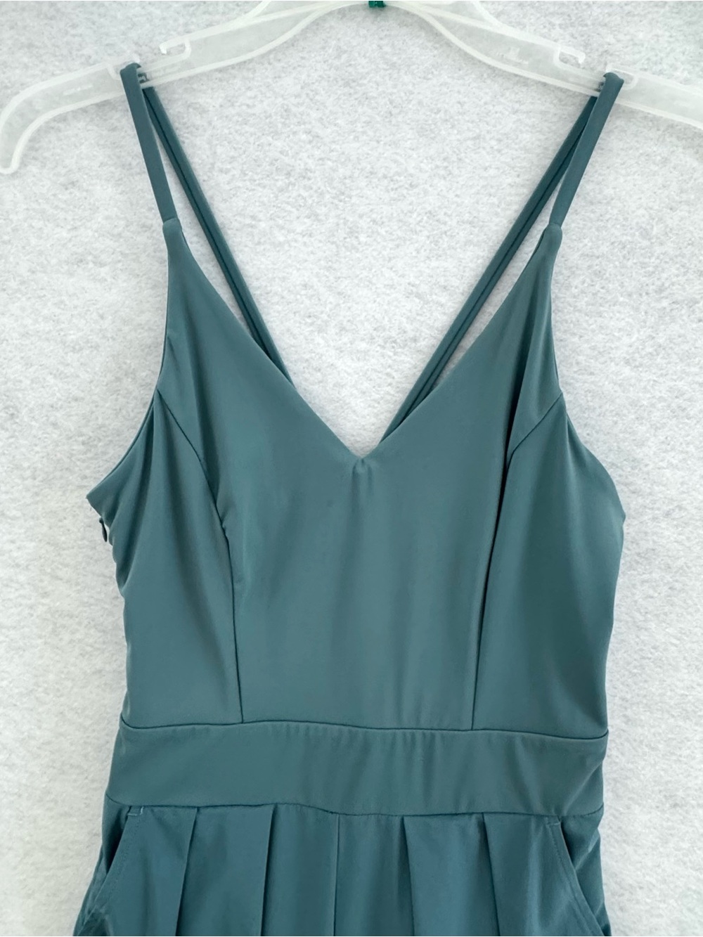 Halara Breezeful Wide Leg Jumpsuit XS Blue Pocket Backless Side Zipper READ - Picture 3 of 16